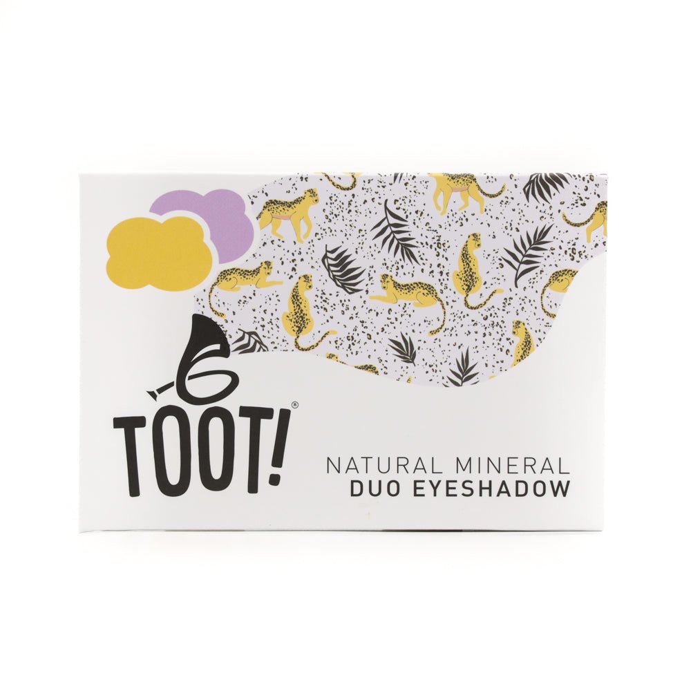 Toot Cosmetics TOOT Minerální oční stíny duo zlato-žluté a fialové – Cheetah 4,6 g