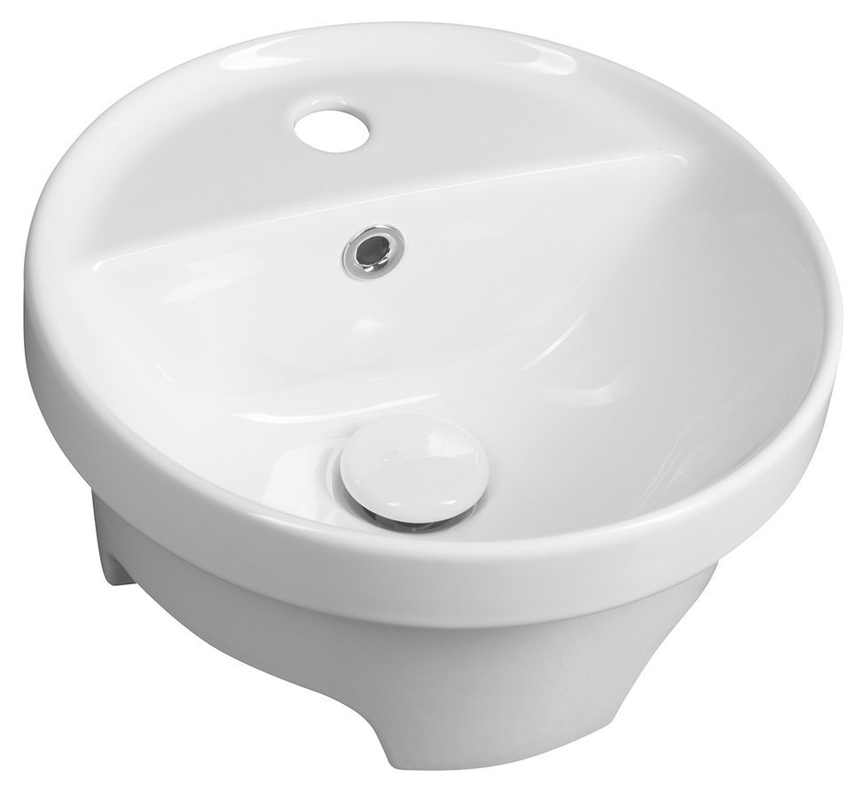 Sapho YUVA keramické umyvadlo zápustné, Ø 38cm, bílá