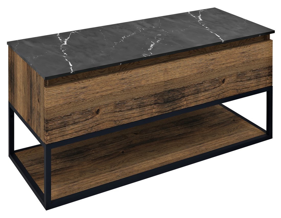 Sapho SKARA umyvadlová skříňka 100x50x45cm, černá mat/dub collingwood