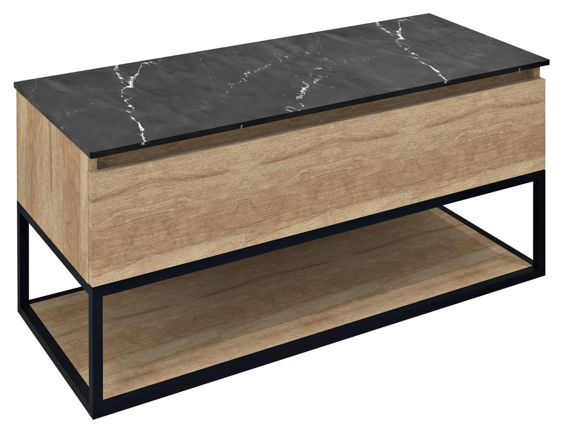 Sapho SKARA umyvadlová skříňka 100x50x45cm, černá mat/dub alabama