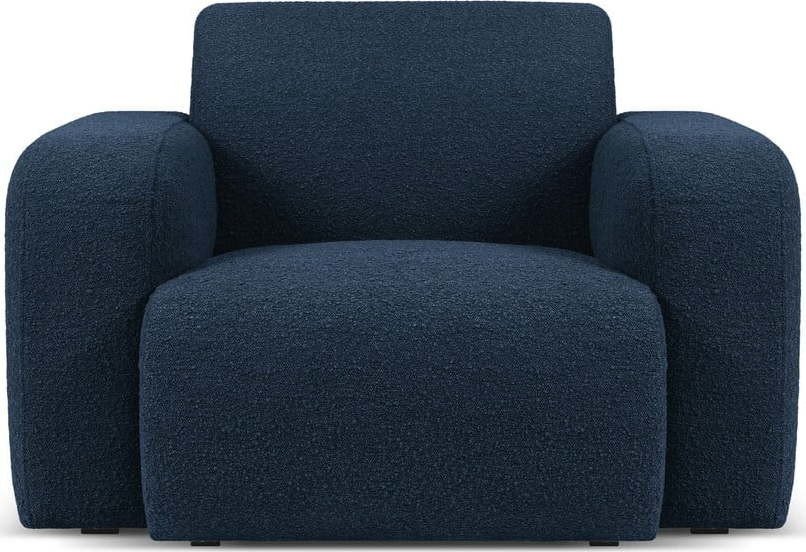 Tmavě modré křeslo z textilie bouclé Molino – Micadoni Home