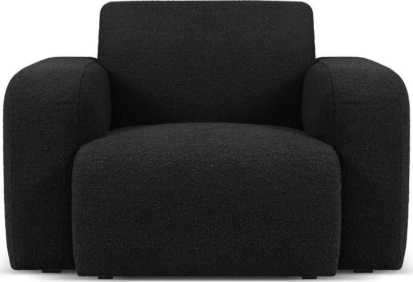 Černé křeslo z textilie bouclé Molino – Micadoni Home