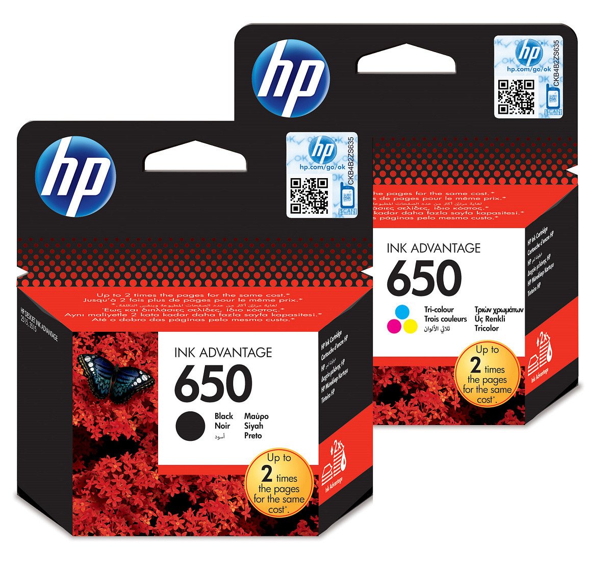 Sada inkoustových kazet HP 650 pro snadné objednání (HP-650)