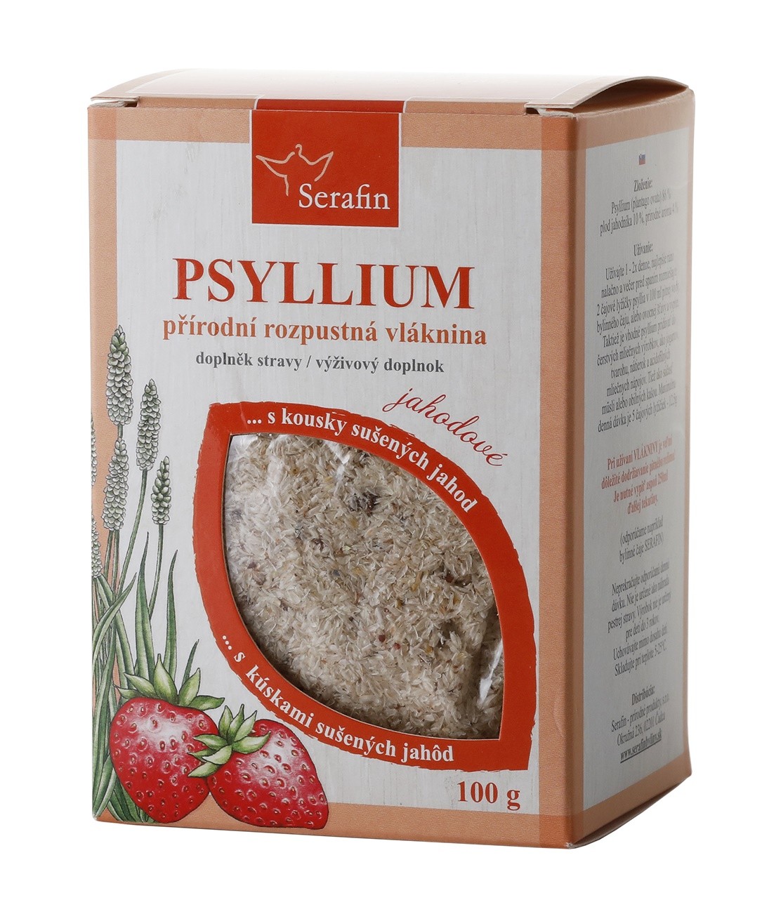 Serafin byliny Psyllium s přírodním aromatem a kousky ovoce - jahoda 100g