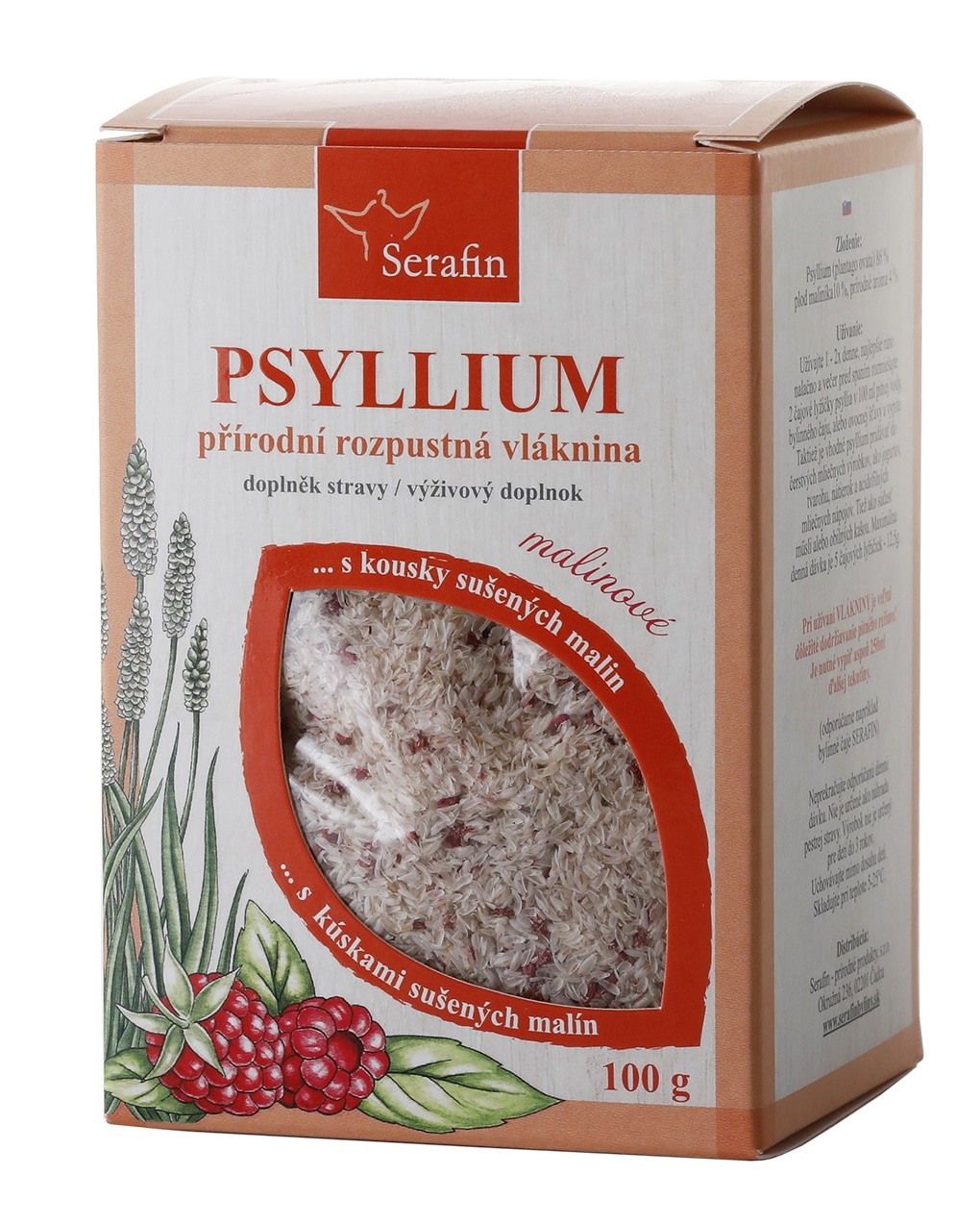 Serafin byliny Psyllium s přírodním aromatem a kousky ovoce - malina 100g