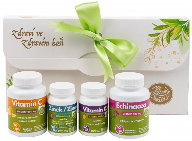 Zdravýkoš Vitamínový balíček Zdravý koš Echinacea, Zinek, D3, C 1000 mg