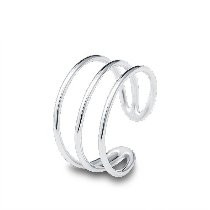 Royal Fashion prsten Stříbrné pásky K236