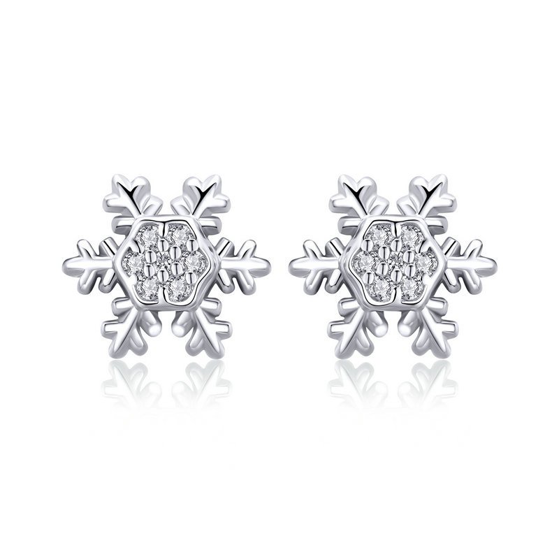 Royal Fashion náušnice Křišťálová vločka BSE009