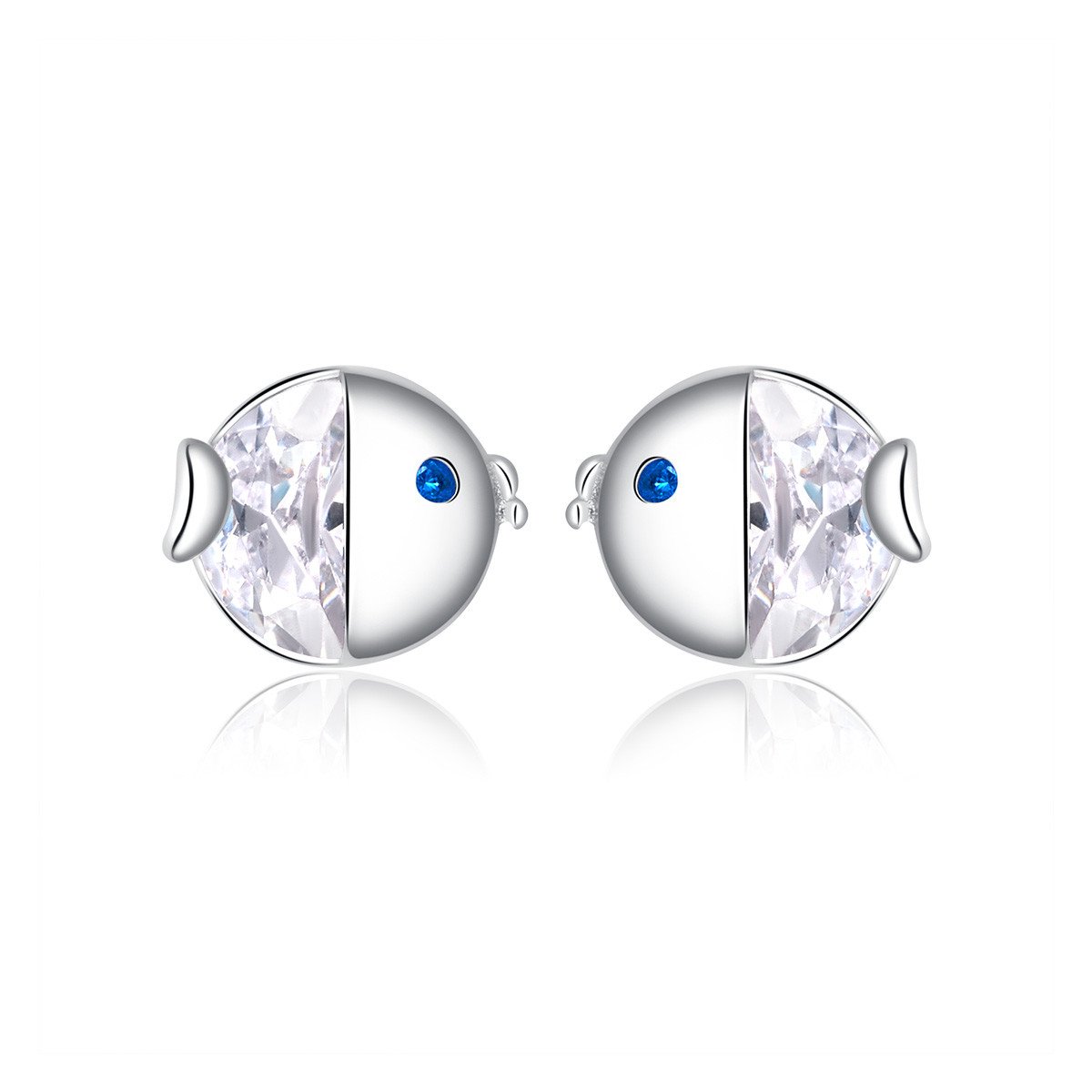 Royal Fashion peckové náušnice Křišťálové rybičky BSE204