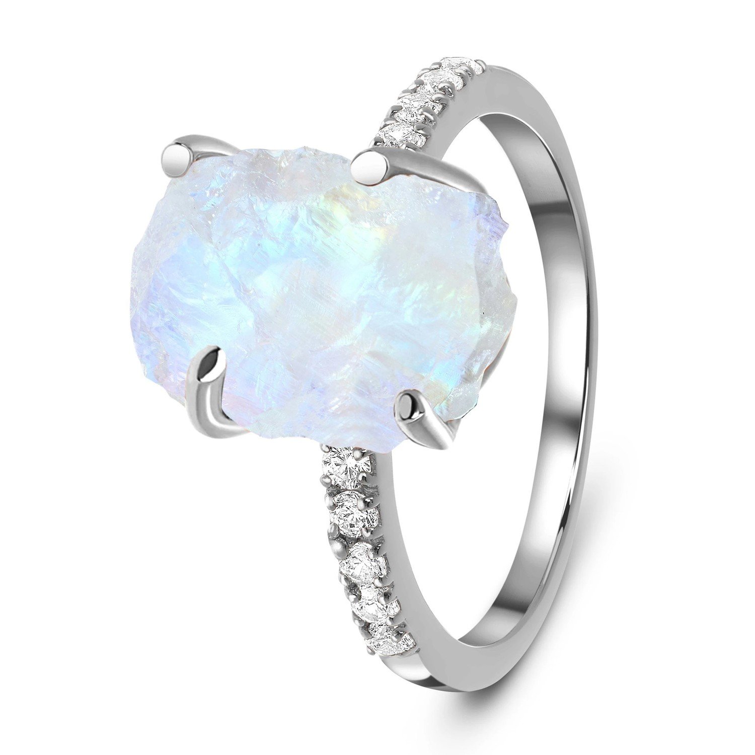 Emporial rhodiovaný prsten DR15554R-SILVER-TOPAZ-MOONSTONE Velikost: 5 (EU: 49-50)