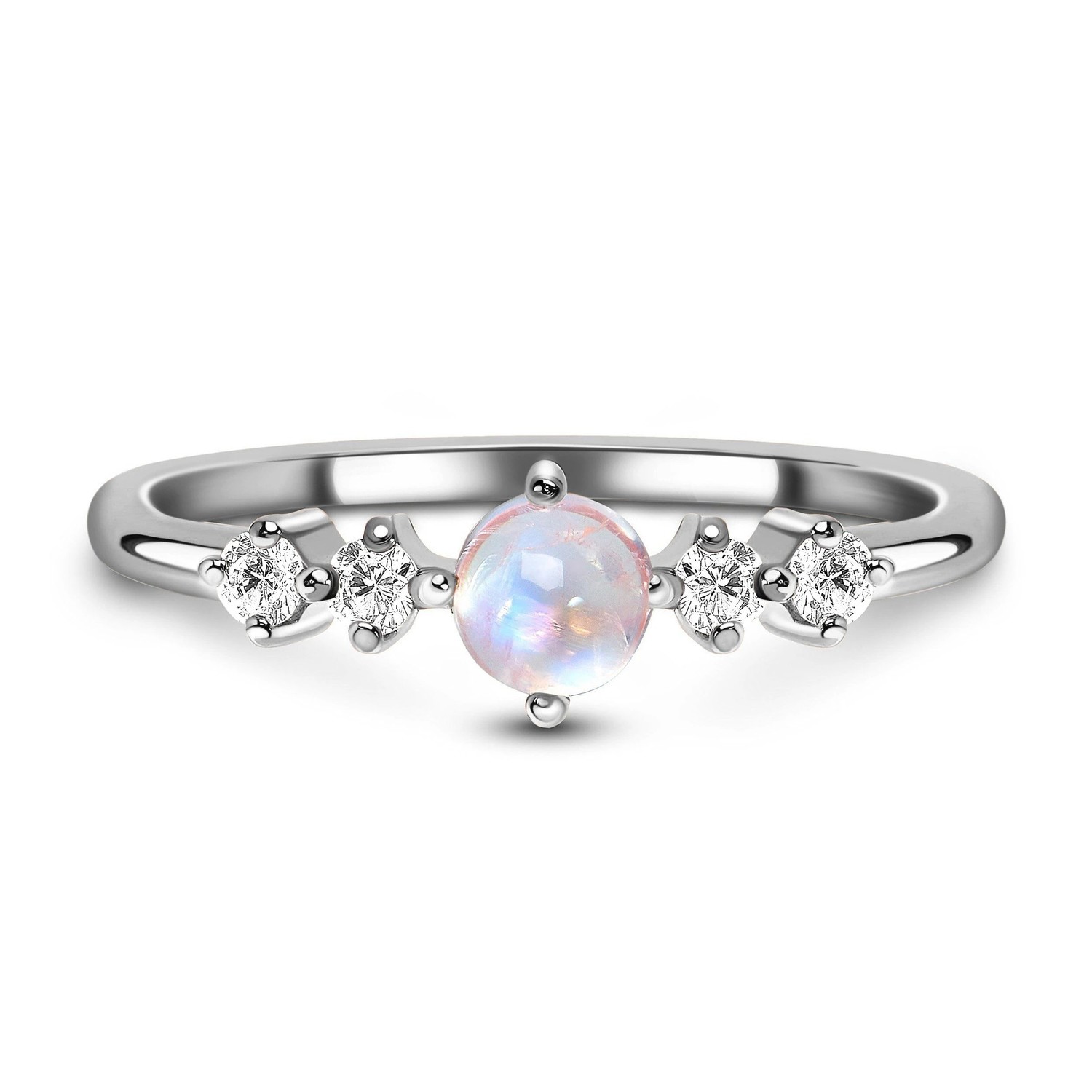 Royal Fashion stříbrný prsten GU-DR8702R-SILVER-MOONSTONE-TOPAZ Velikost: 5 (EU: 49-50)