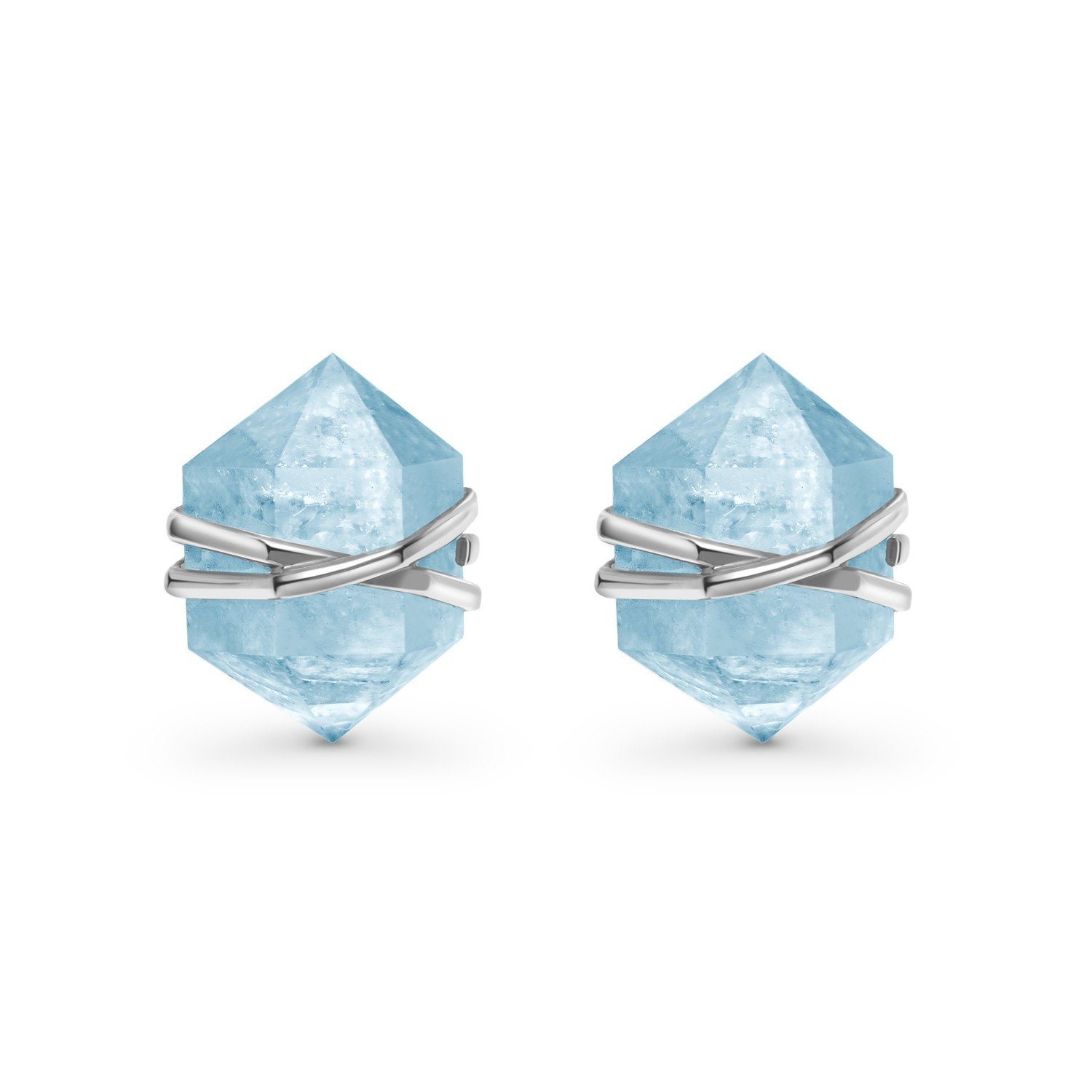 Emporial stříbrné náušnice GU-DR16863E-SILVER-AQUAMARINE