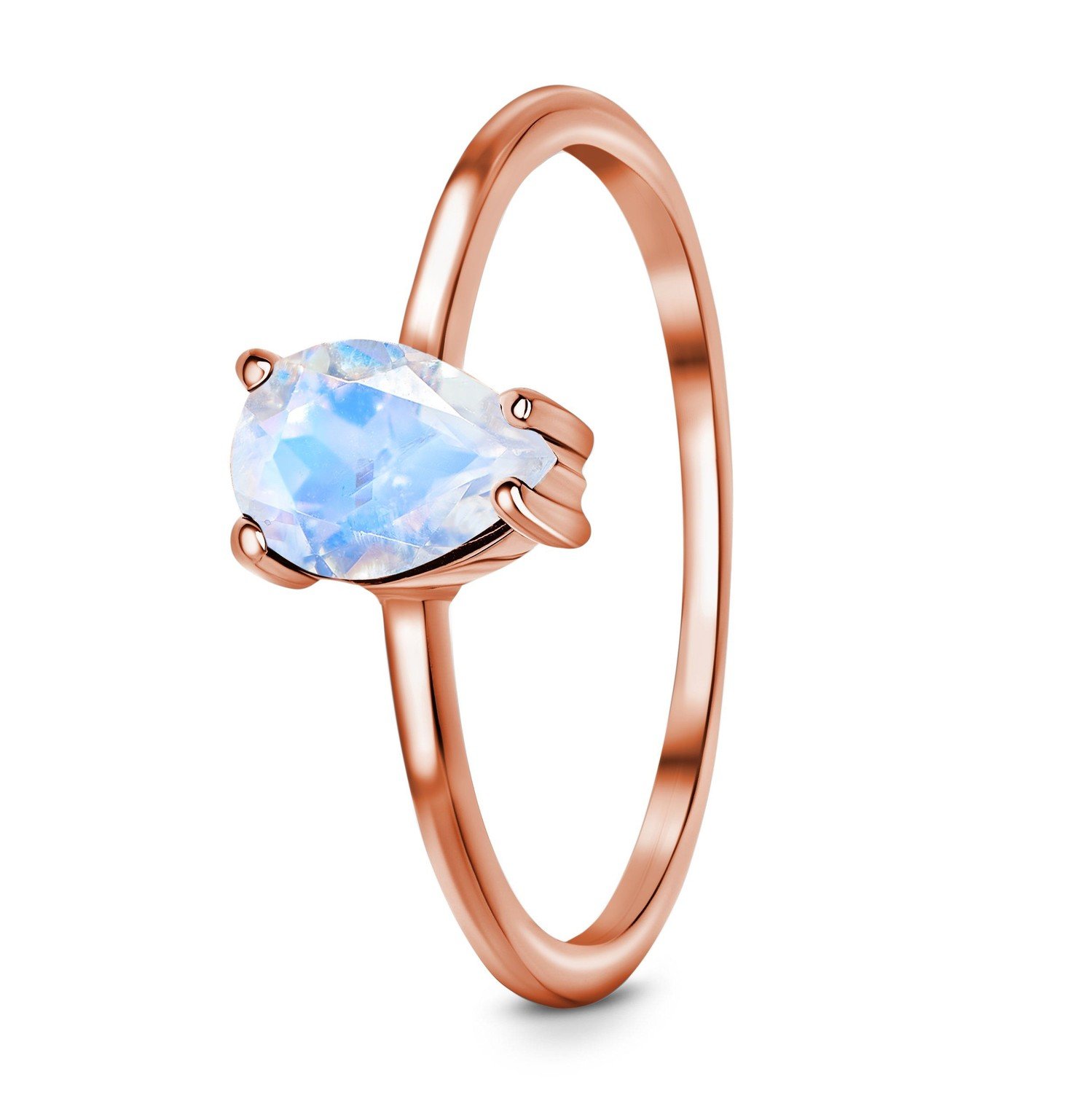 Royal Fashion prsten 14k zlato Vermeil GU-DR8705R-ROSEGOLD-MOONSTONE Velikost: 5 (EU: 49-50)