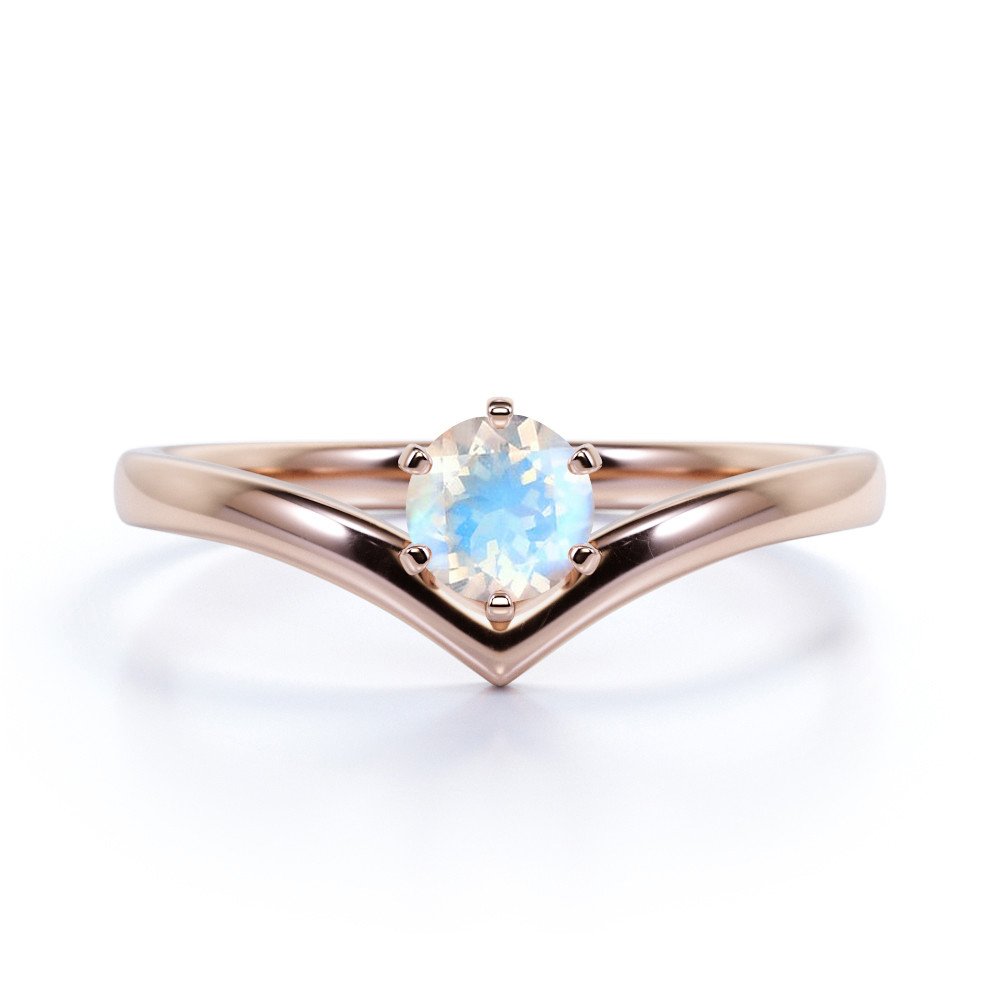 Royal Fashion prsten 14k zlato Vermeil GU-DR14487R-ROSEGOLD-MOONSTONE Velikost: 5 (EU: 49-50)