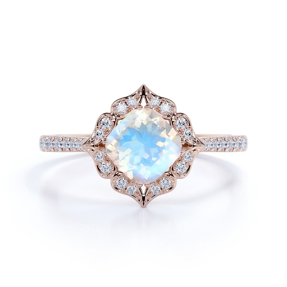 Emporial prsten 14k zlato Vermeil GU-DR18580R-ROSEGOLD-MOONSTONE-ZIRCON Velikost: 5 (EU: 49-50)