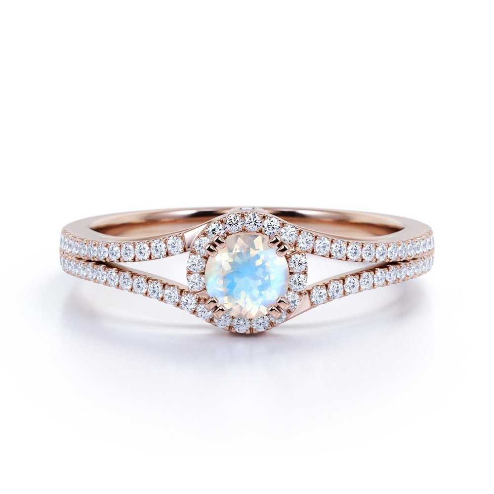 Emporial prsten 14k zlato Vermeil GU-DR14761R-ROSEGOLD-MOONSTONE-ZIRCON Velikost: 5 (EU: 49-50)