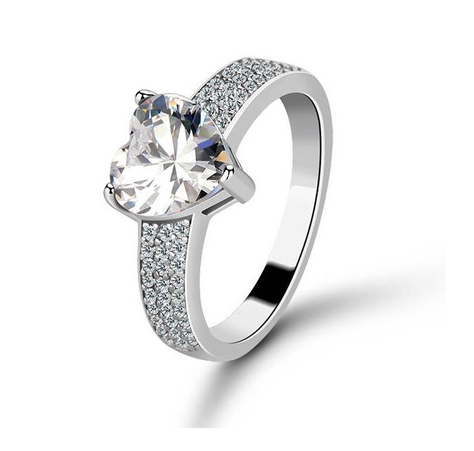 Emporial stříbrný rhodiovaný prsten Třpytivé srdce MA-MR1005-SILVER Velikost: 5 (EU: 49-50)