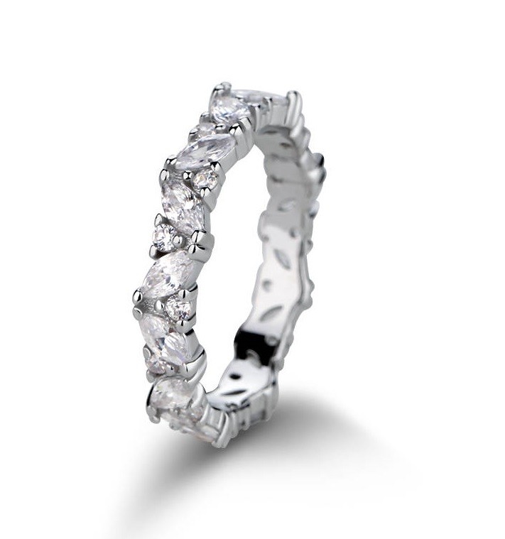 Emporial stříbrný rhodiovaný prsten Třpytivé lístky MA-MR1008-SILVER Velikost: 5 (EU: 49-50)