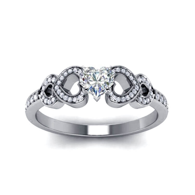 Emporial stříbrný rhodiovaný prsten Milovaná srdce MA-R055-SILVER Velikost: 5 (EU: 49-50)