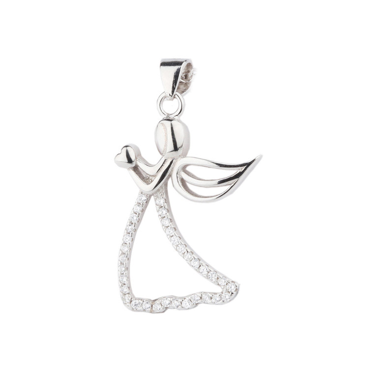 Emporial stříbrný rhodiovaný náhrdelník Anděl strážný HA-GP42