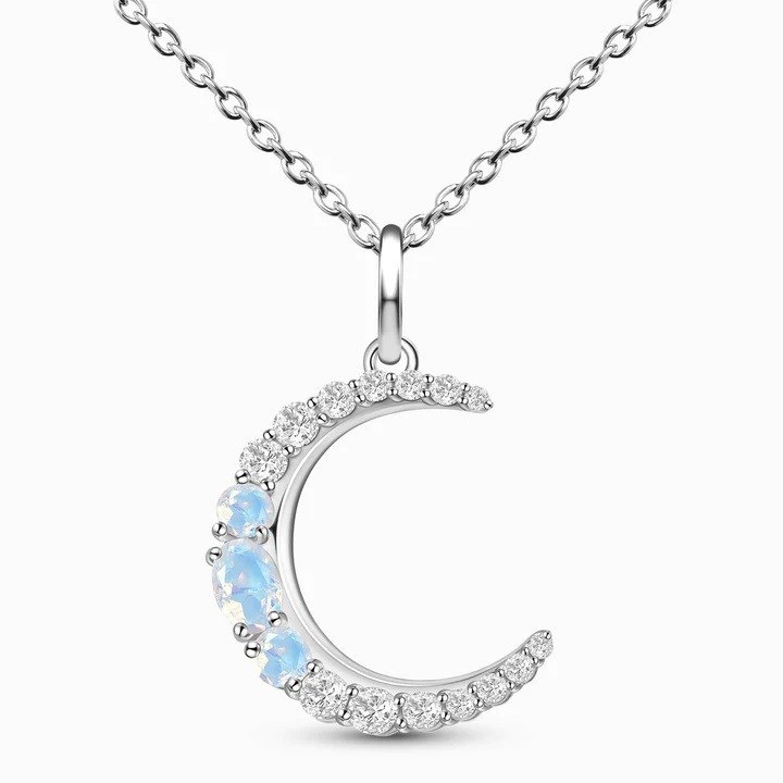 Royal Fashion stříbrný náhrdelník GU-DR22122N-SILVER-MOONSTONE