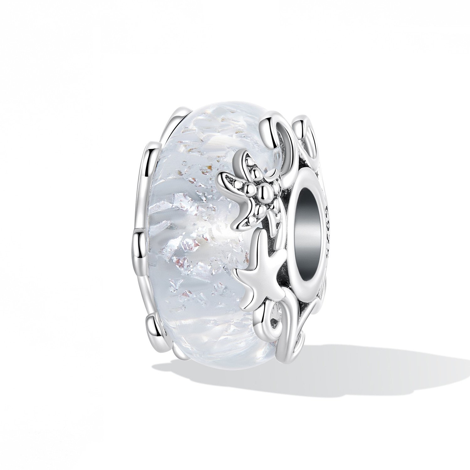 Royal Fashion stříbrný přívěsek Murano průzračné jiskřivé moře BSC607
