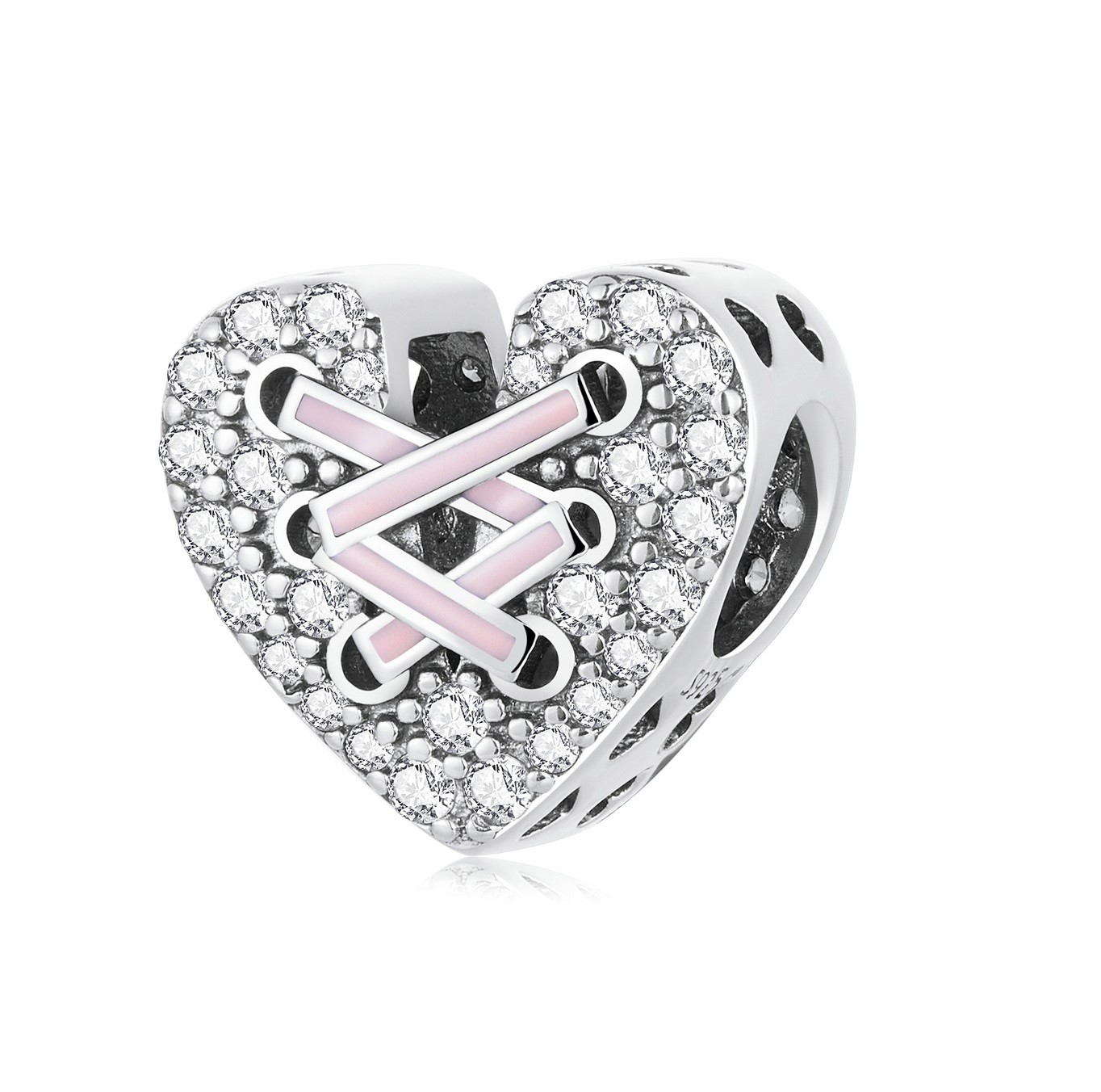 Royal Fashion stříbrný přívěsek Stuhové srdce SCC2204
