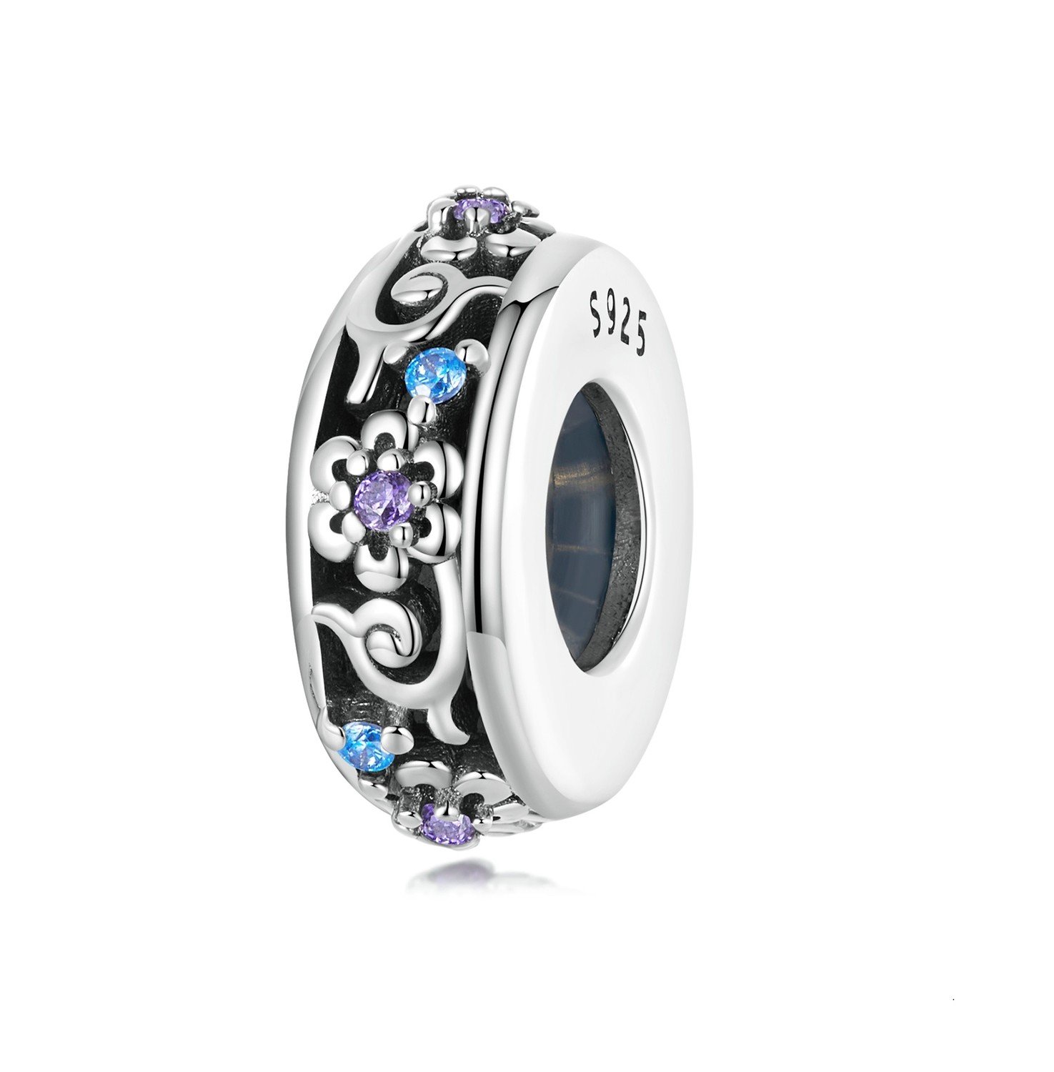 Royal Fashion stříbrný přívěsek spacer Pole květin BSC615