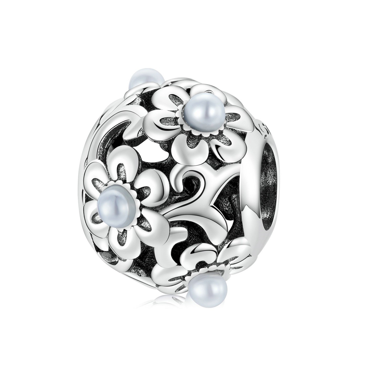 Royal Fashion stříbrný přívěsek Perlové květy SCC2182