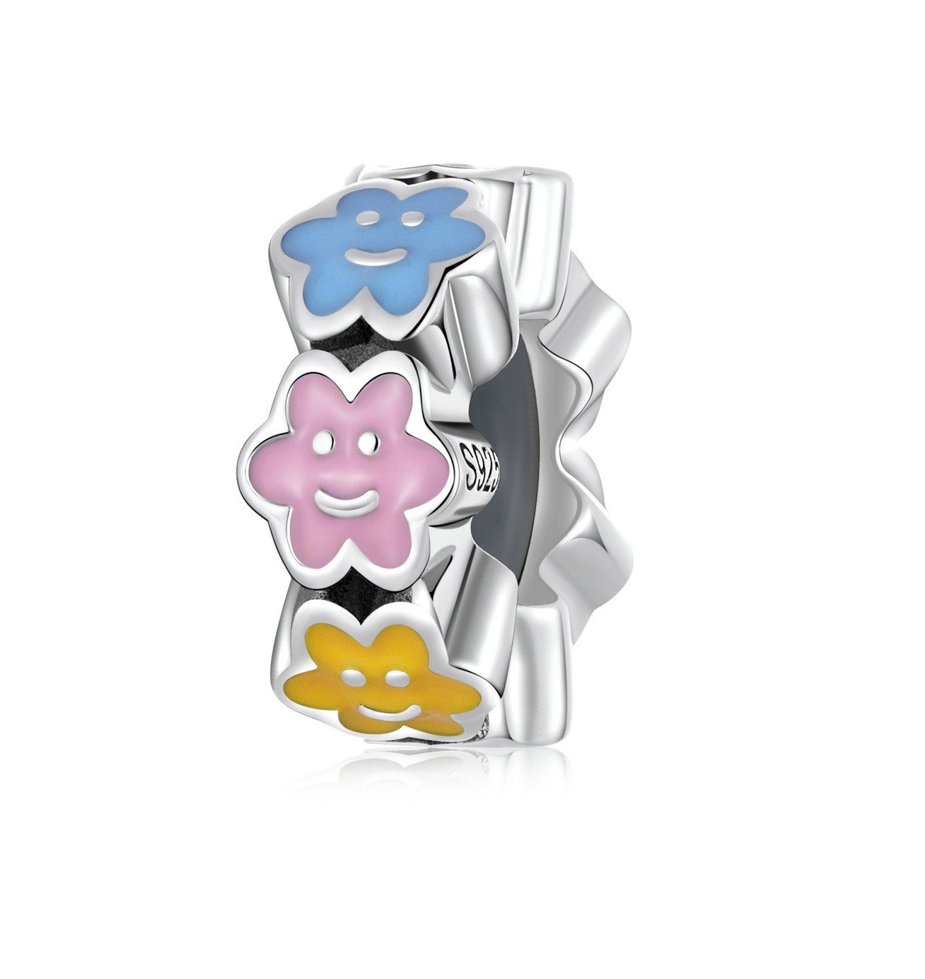 Royal Fashion stříbrný přívěsek spacer Barevné mráčky SCC2188