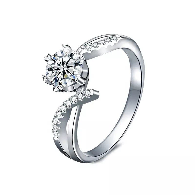 Royal Fashion stříbrný prsten HA-XJZ004-SILVER-MOISSANITE-ZIRCON Velikost: 6 (EU: 51-53)