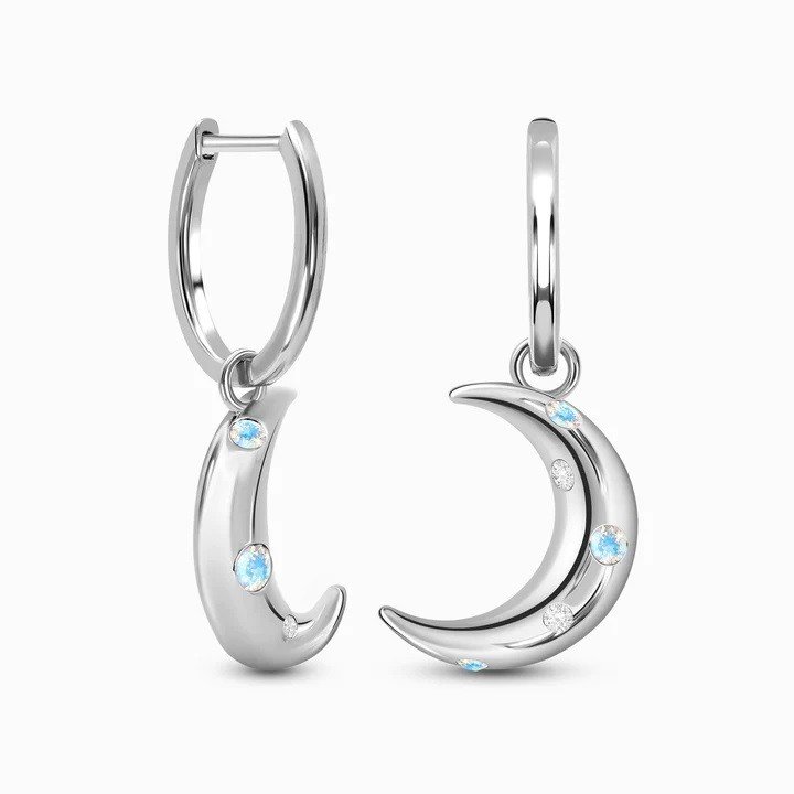 Royal Fashion stříbrné náušnice GU-DR23083E-SILVER-MOONSTONE-TOPAZ