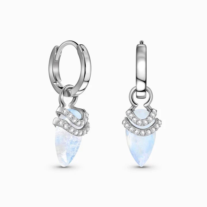 Royal Fashion stříbrné náušnice GU-DR23084E-SILVER-MOONSTONE-TOPAZ