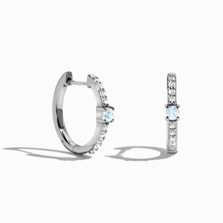 Royal Fashion stříbrné náušnice GU-DR23085E-SILVER-MOONSTONE-TOPAZ