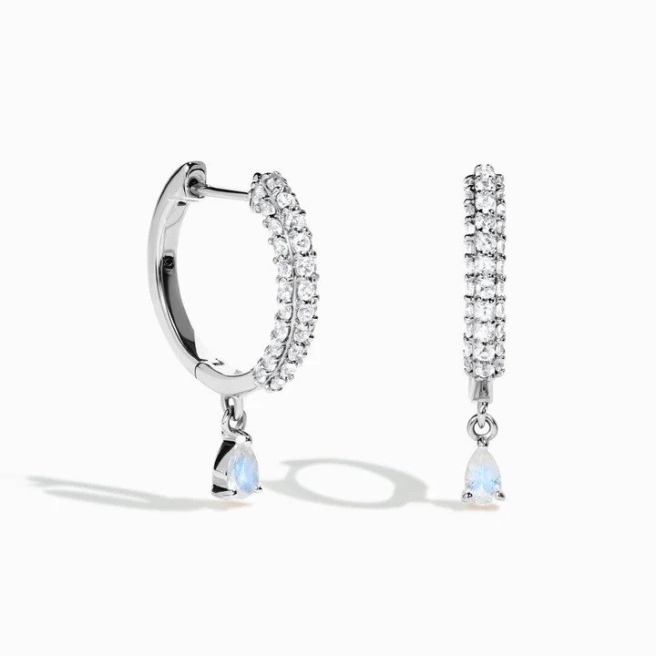 Royal Fashion stříbrné náušnice GU-DR23087E-SILVER-MOONSTONE-TOPAZ