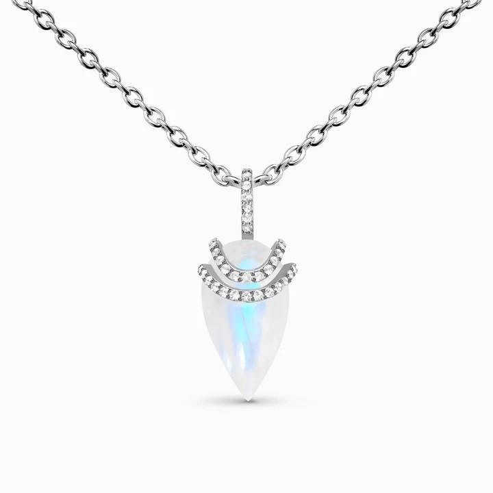 Royal Fashion stříbrný náhrdelník GU-DR23099N-SILVER-MOONSTONE-TOPAZ