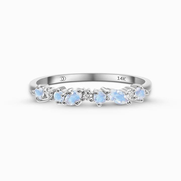 Royal Fashion stříbrný prsten GU-DR23094R-SILVER-MOONSTONE-TOPAZ Velikost: 5 (EU: 49-50)