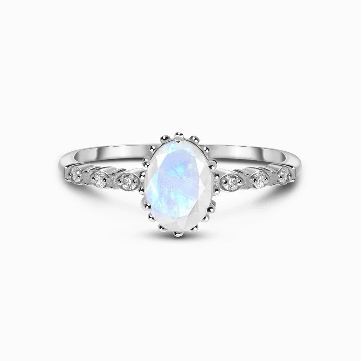 Royal Fashion stříbrný prsten GU-DR23095R-SILVER-MOONSTONE-TOPAZ Velikost: 5 (EU: 49-50)