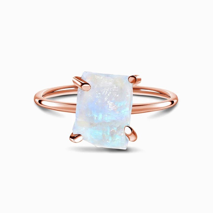 Royal Fashion prsten 14k zlato Vermeil GU-DR15849R-ROSEGOLD-MOONSTONE Velikost: 5 (EU: 49-50)