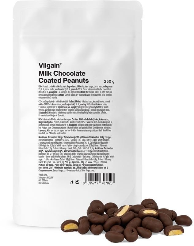 Vilgain Arašídy v mléčné čokoládě 250 g