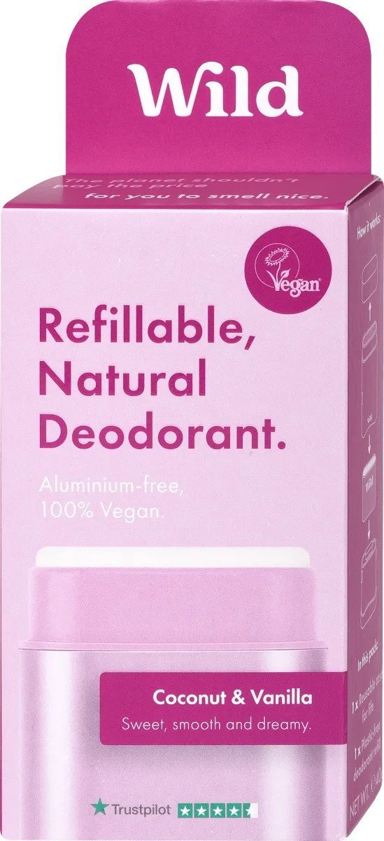 Wild deodorant stick starter Purple case Coconut & Vanilla 40 g