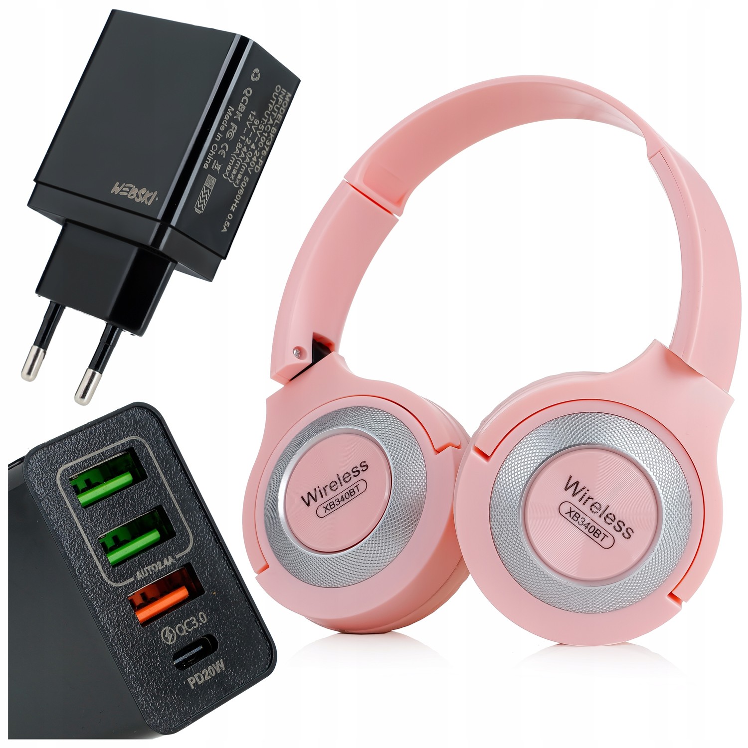 Bezdrátová Bluetooth Audio Sluchátka Přes Uši MP3 Síťová Nabíječka