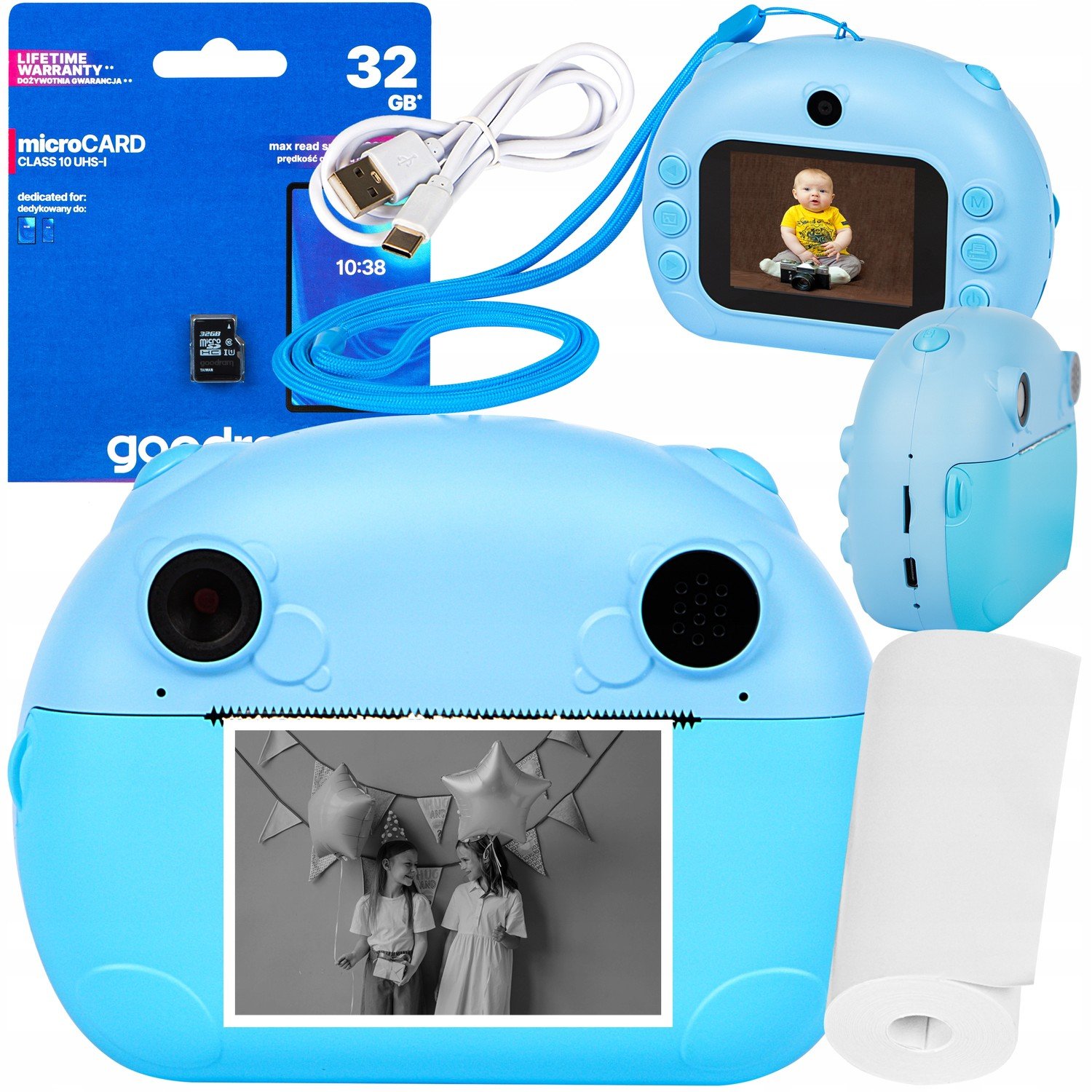 Tisk Instantní Fotoaparát Pro Děti Full Hd Mini Tiskárna 32GB Karta