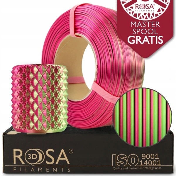 Filament Rosa3D Náplň Pla Magic Silk Dragon Fruid 1kg 1,75mm zelená fuchsiová