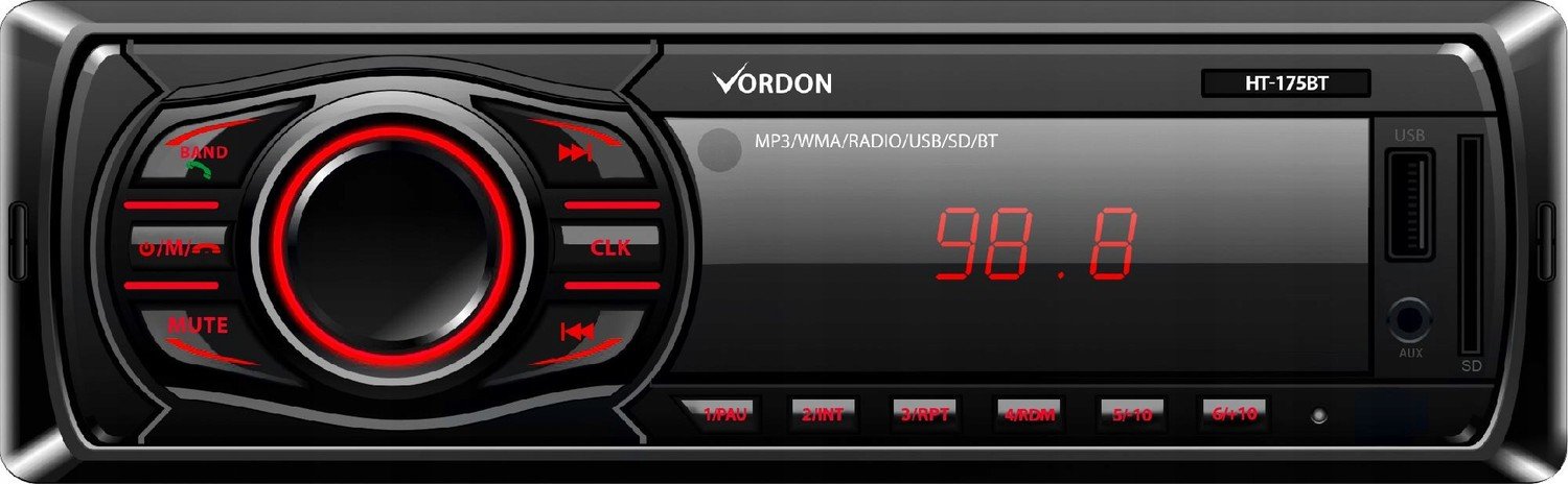 Vordon HT-175U London autorádio 1DIN Bluetooth MP3 Aux