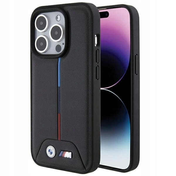 Pouzdro Bmw M Balíček Tricolor pouzdro Kůže Pouzdro case pro iPhone 15 Pro