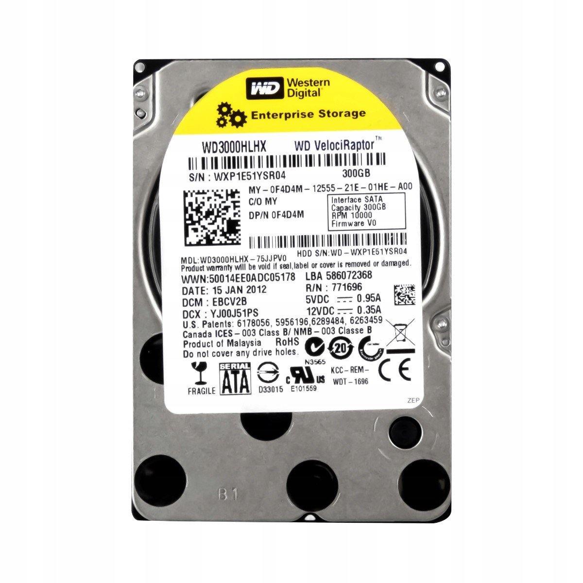 Dell 0F4D4M 300GB 10K 32MB Sata III 2,5'' WD3000HLHX