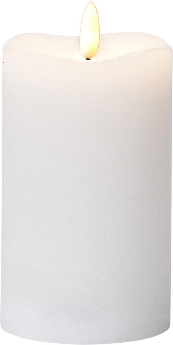 Vosková LED svíčka s časovačem výška 14 cm Star Trading Flamme - bílá