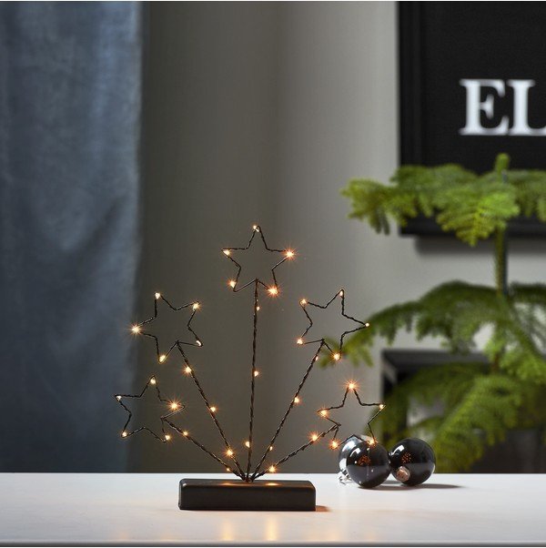 Svítící LED dekorace výška 27,5 cm Star Trading Stary - černá