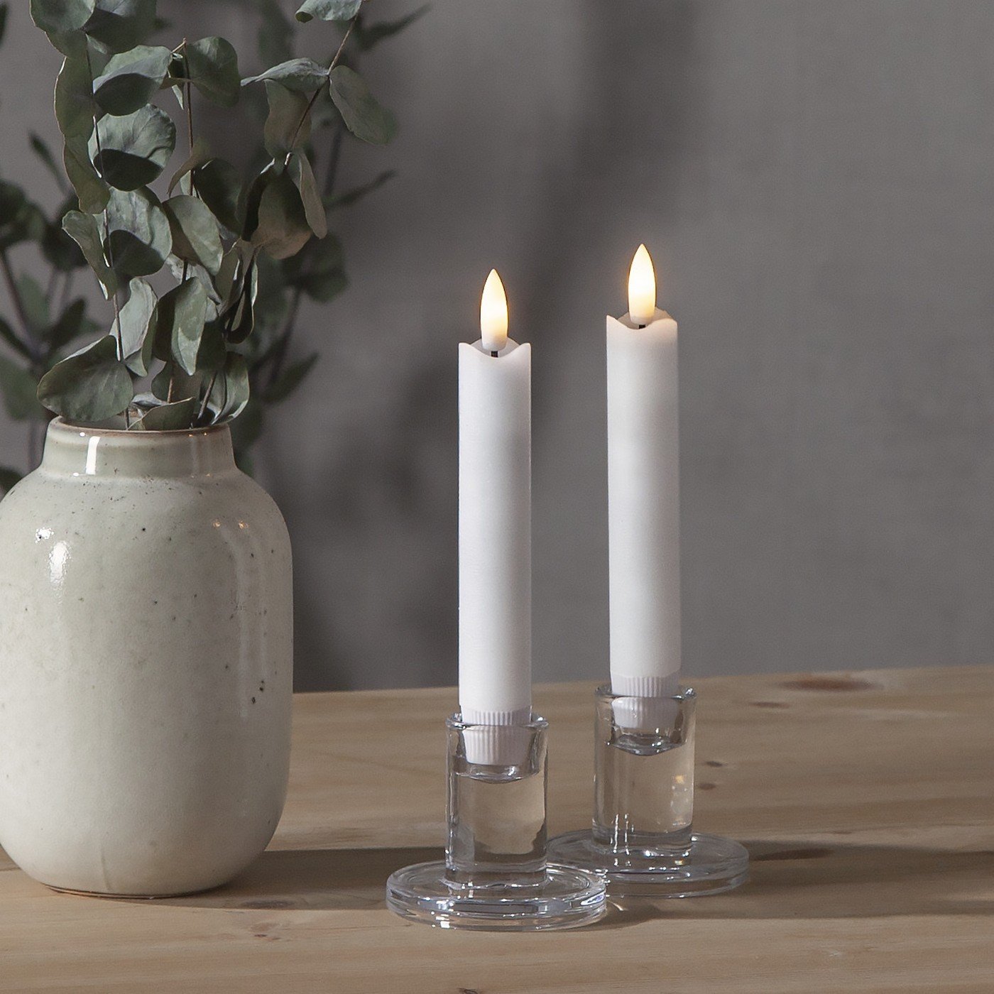 Sada 2 ks LED svíček výška 15 cm Star Trading Flamme - bílá